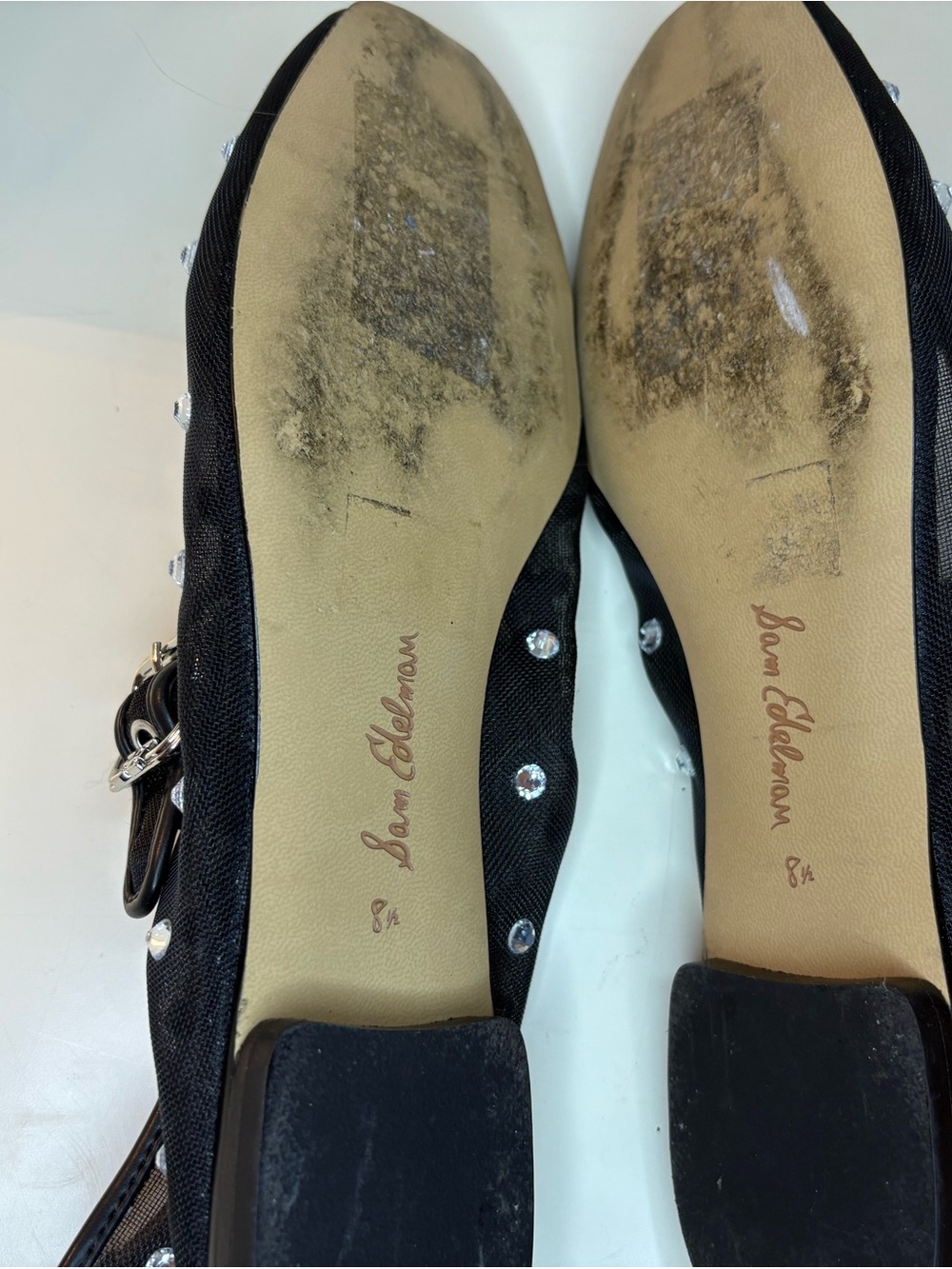 Sam Edelman Black Crystal Michaela Shine Mary Jane Flats | Size 8 1/2 - Picture 11 of 12